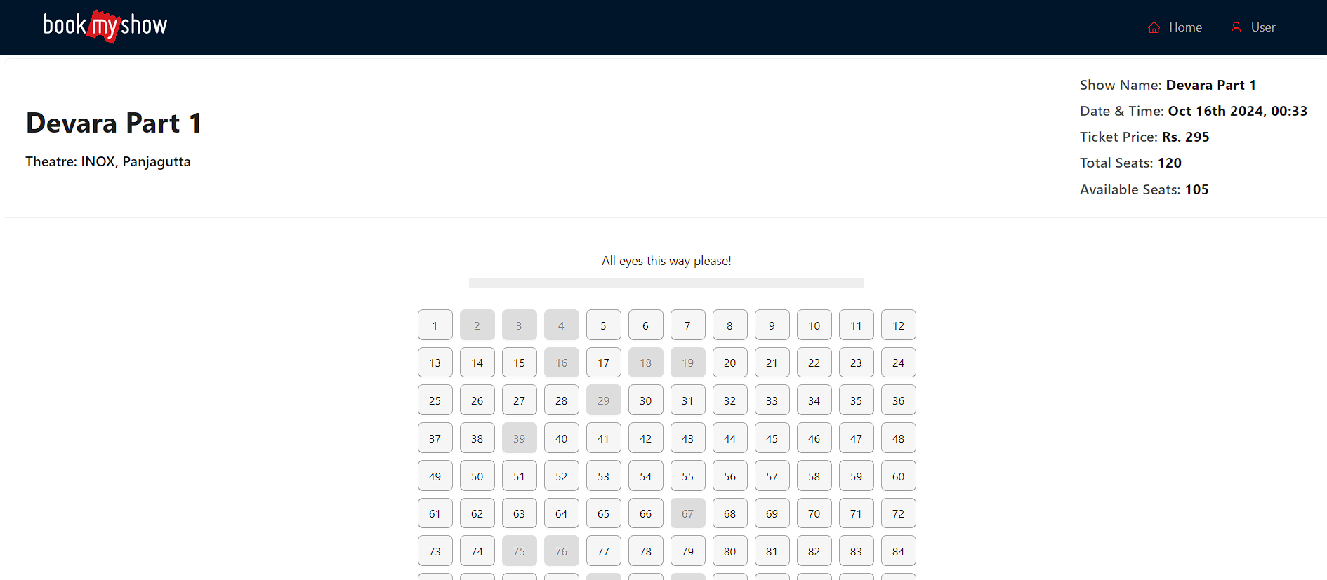 BMS Booking screenshot