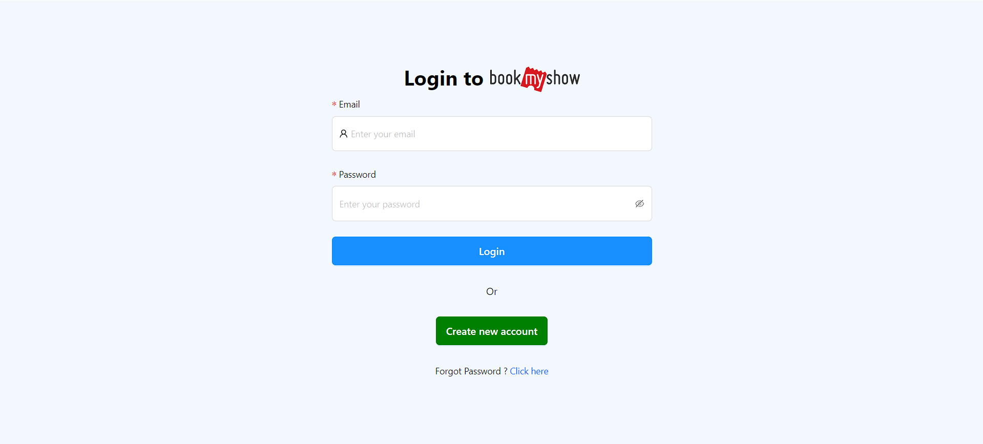 Login Page screenshot
