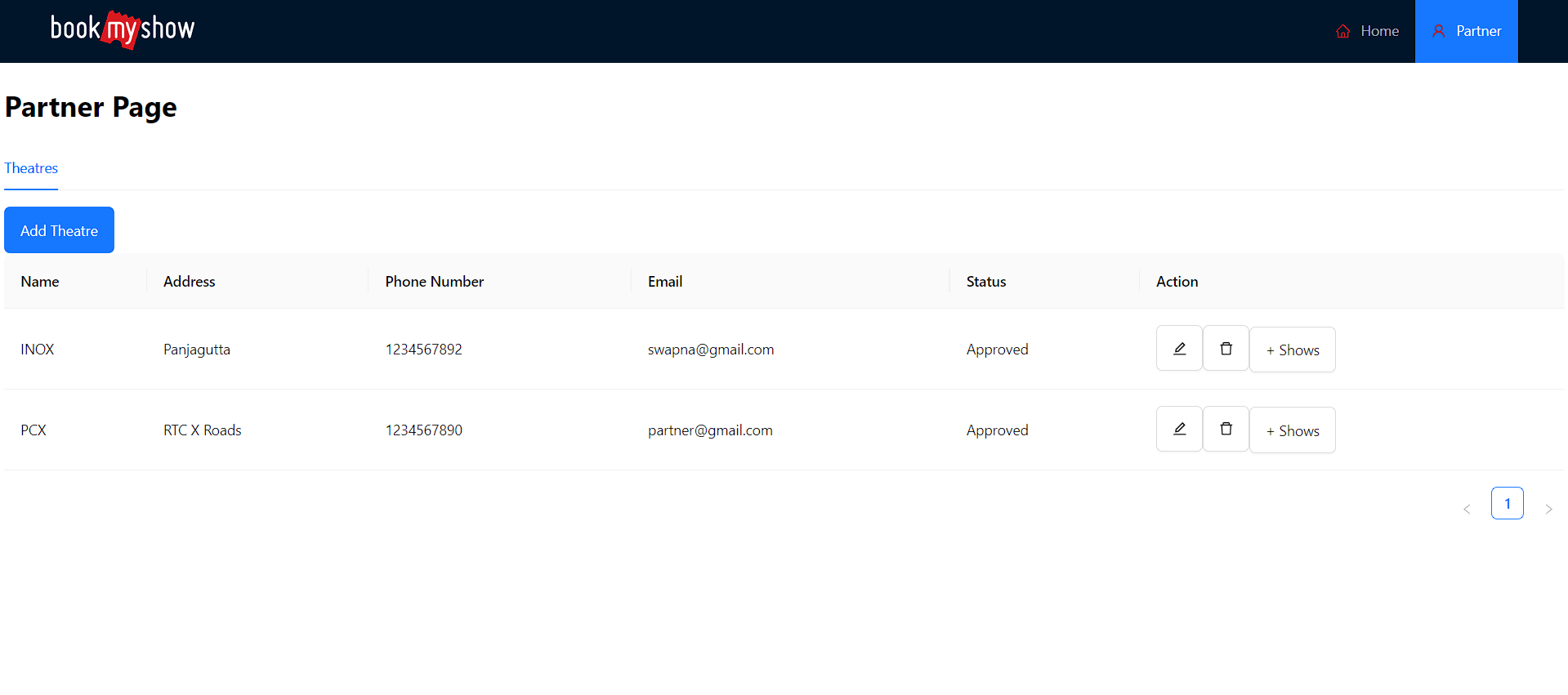 BMS Partner Page screenshot