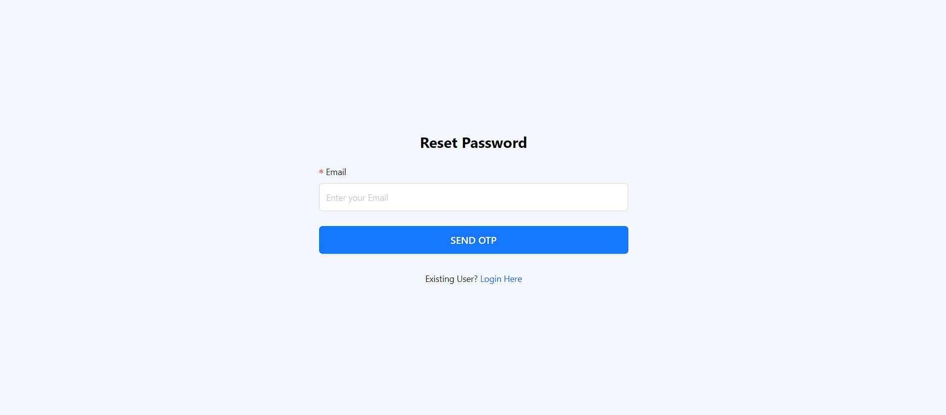 Reset Password screenshot