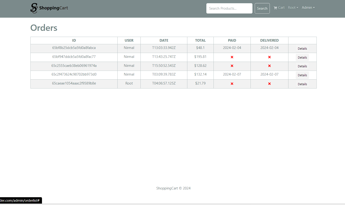 PlaceOrderScreen screenshot